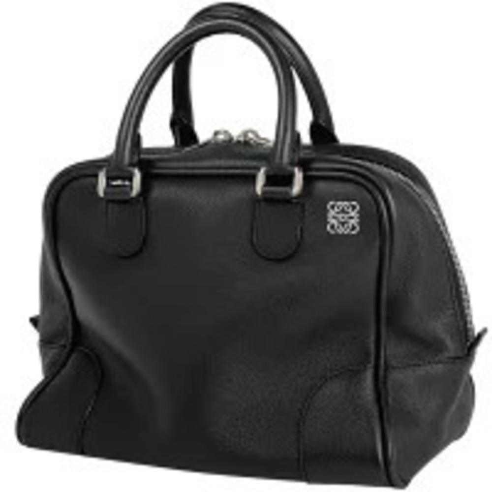Loewe Amazona Anagram Shoulder Bag Handbag Leather Black